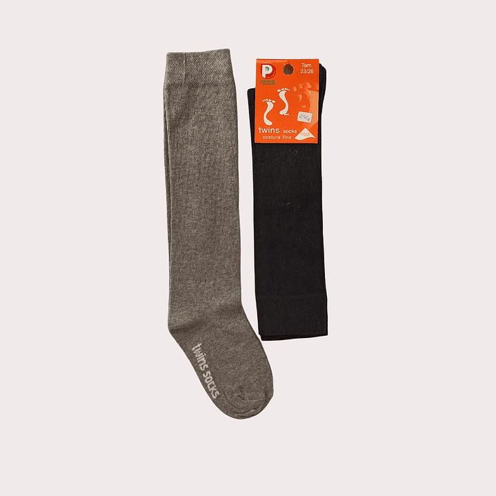 Pack 2 Meias Altas Algodão Tam: 23-26 1