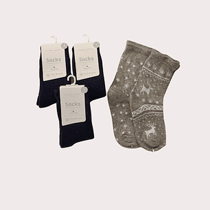 Pak 5 Meias Térmicas Tam: 26-28 Algodão Criança