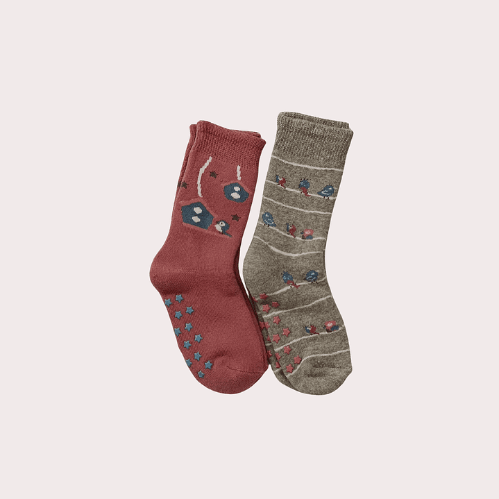 Pack 2 Meias Criança Tam: 26-28 Anti-derrapantes Térmicas 1