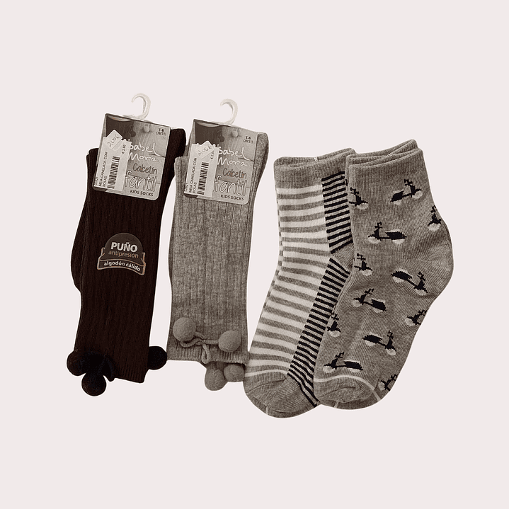 Pack 4 Meias Algodão Tam: 29-31 Criança 1