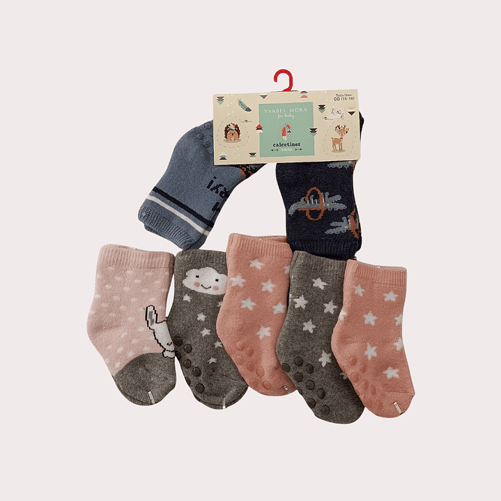 Pack 7 Pares Meias Bebé 6M 1