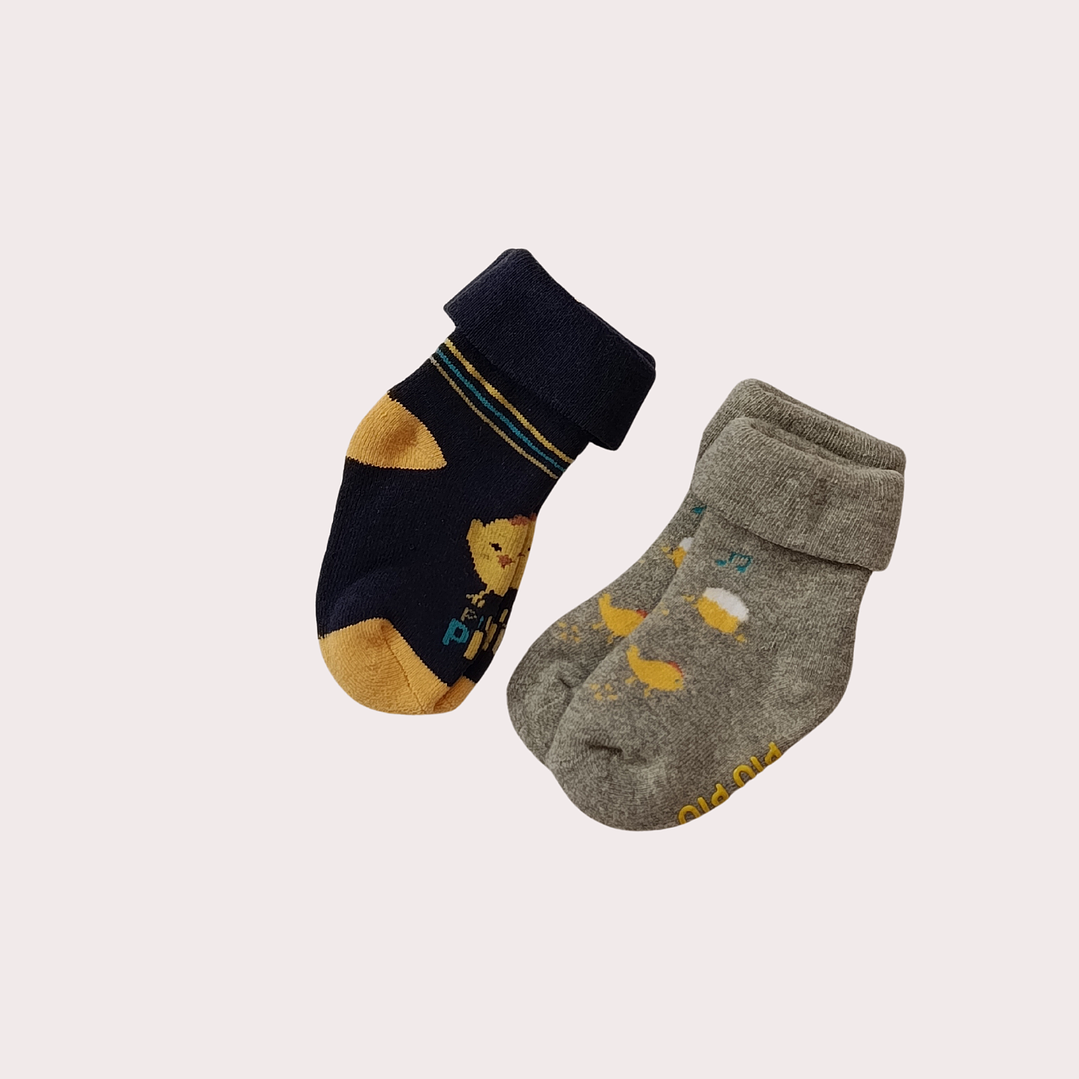 Pack 2 Pares Meias Bebé Tam: 23-25 Anti-derrapantes 1