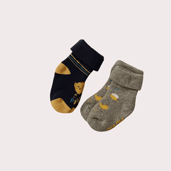 Pack 2 Pares Meias Bebé Tam: 23-25 Anti-derrapantes 1