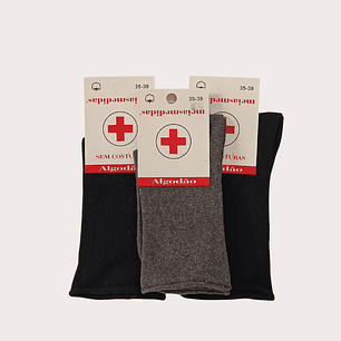 Pack 3 Peúgas de Algodão Tam: 35-39 sem Punho