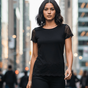 Camisola Algodão com Renda Tam: S