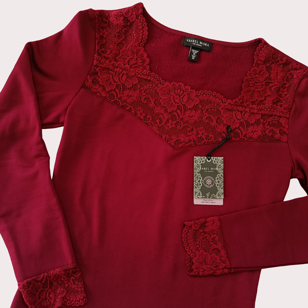 Camisola Térmica Manga Comprida com Renda 1