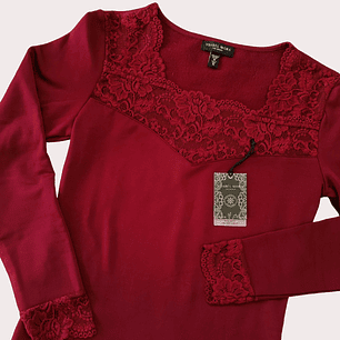Camisola Térmica Manga Comprida com Renda