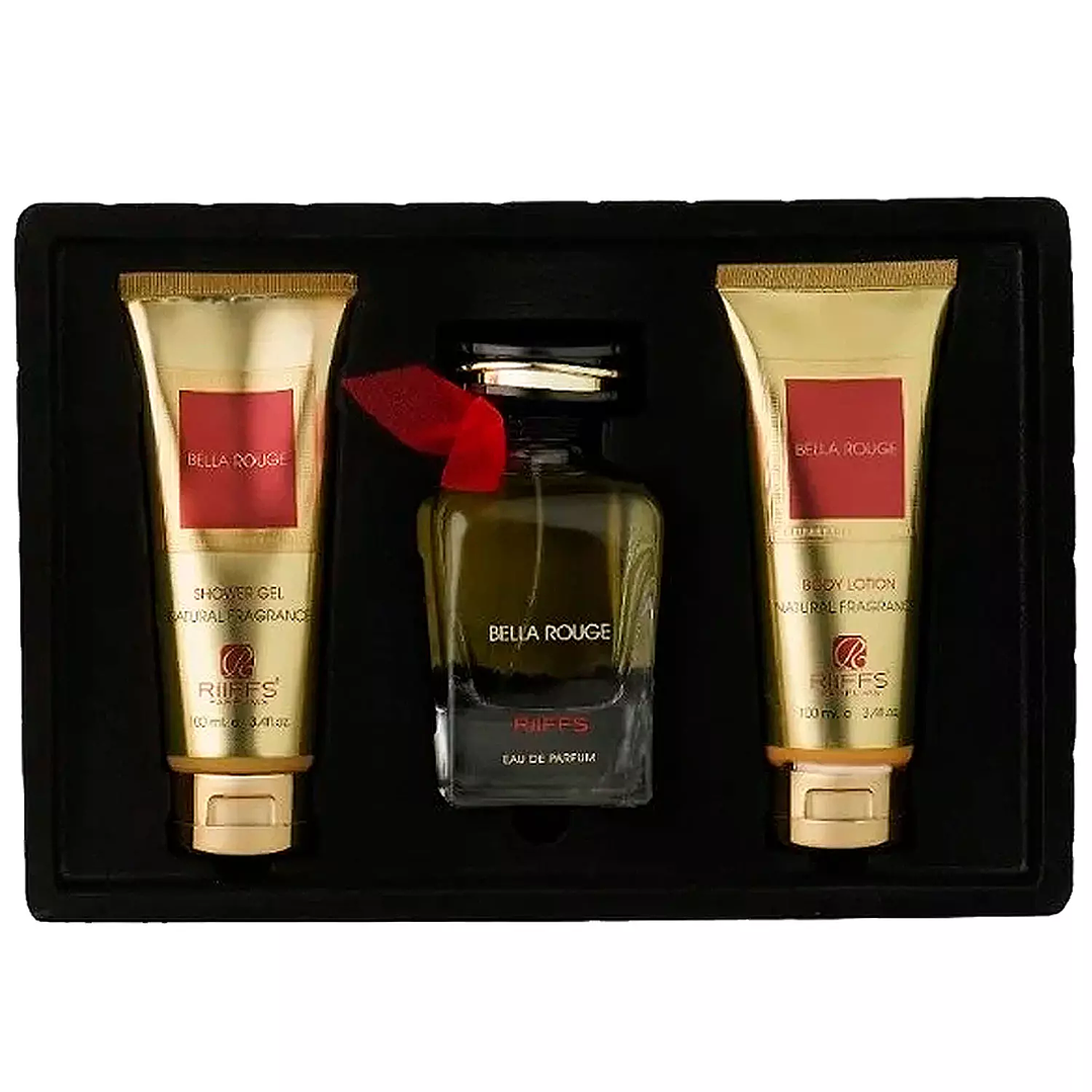 RIIFFS ESTUCHE  BELLA ROUGE EDP 100 ML +100 ML BODY LOCION + 100 ML SHOWER GEL MUJER 2