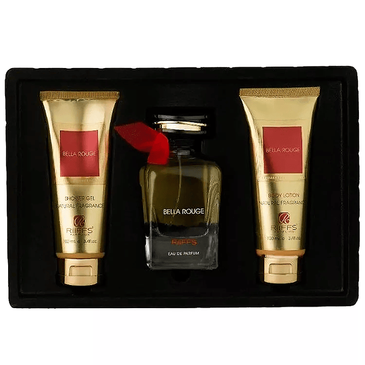 RIIFFS ESTUCHE  BELLA ROUGE EDP 100 ML +100 ML BODY LOCION + 100 ML SHOWER GEL MUJER 2