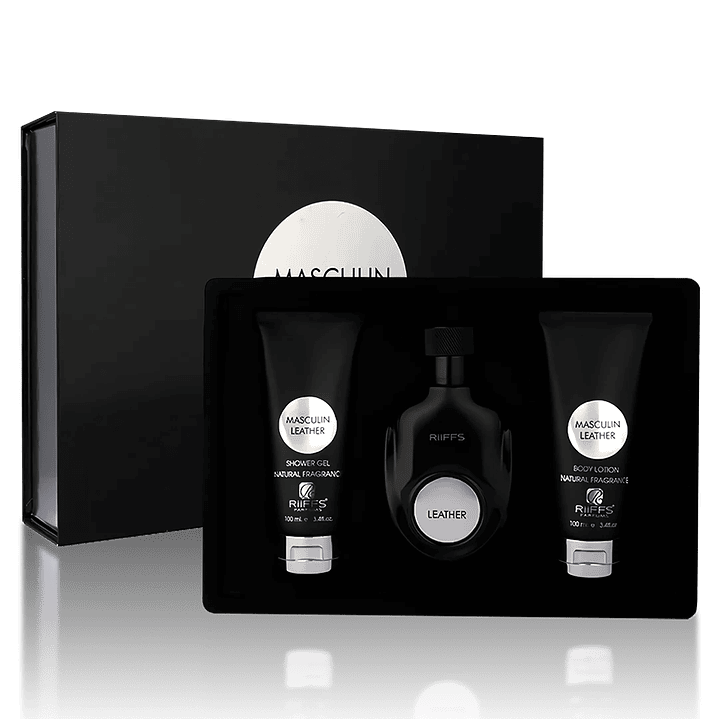 RIIFFS ESTUCHE MASCULIN LEATHER EDP 100 ML+100 ML SHOWER GEL +100 ML BODY LOTION 1
