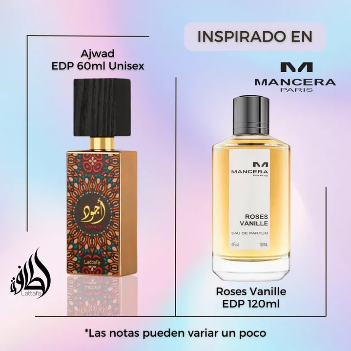 Ajwad Edp 60Ml Unisex Lattafa- Inspirado en Roses Vanille de Mancera 2