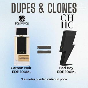 Carbon Noir Riiffs 100Ml Hombre Edp -INSPIRADO EN BAD BOY EDP 