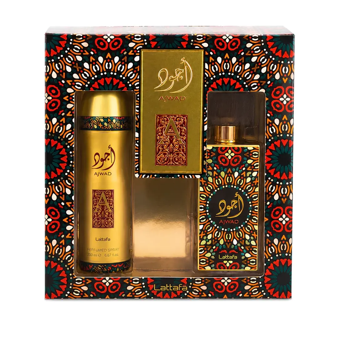 Estuche Lattafa Ajwad Edp 60 Ml + Deo Spray 200 Ml Unisex 1