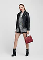CASACA ESTILO BIKER EN CUERO COLOR ENTERO Style - Miniatura 5
