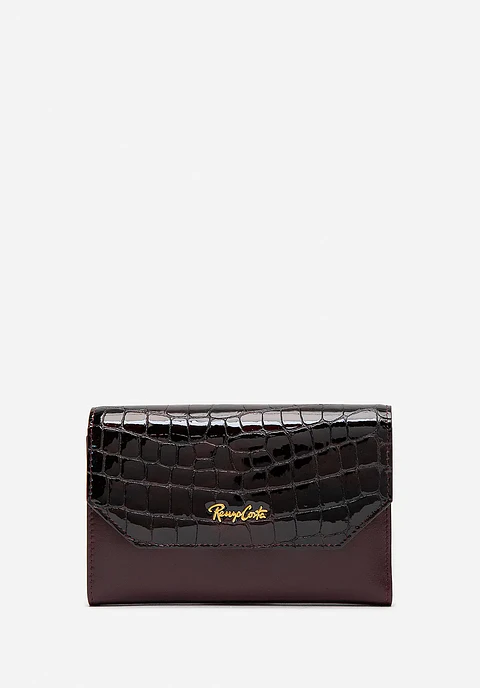 BILLETERA CUERO CROCO GLOW MIDI