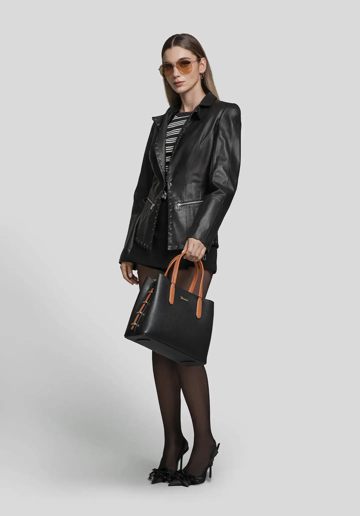SACO CUERO TRENZADO EDGE 2