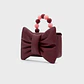 NAILA BEADED BOW BAG BORGOÑA - Miniatura 7