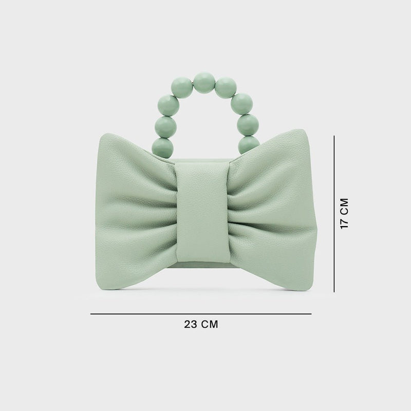 NAILA BEADED BOW BAG VERDE 5