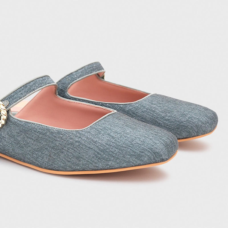 KENZA MULE FLAT GRIS 2