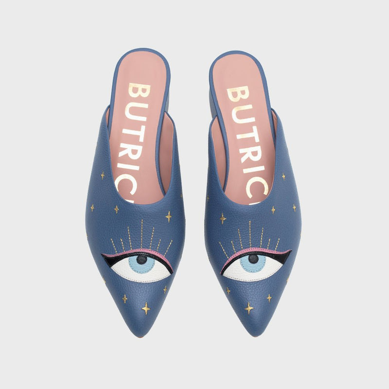 LUCKY EYE MULE FLAT AZUL 1