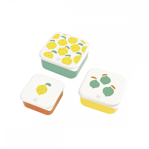 Conjunto de 3 caixas de lanche Limões