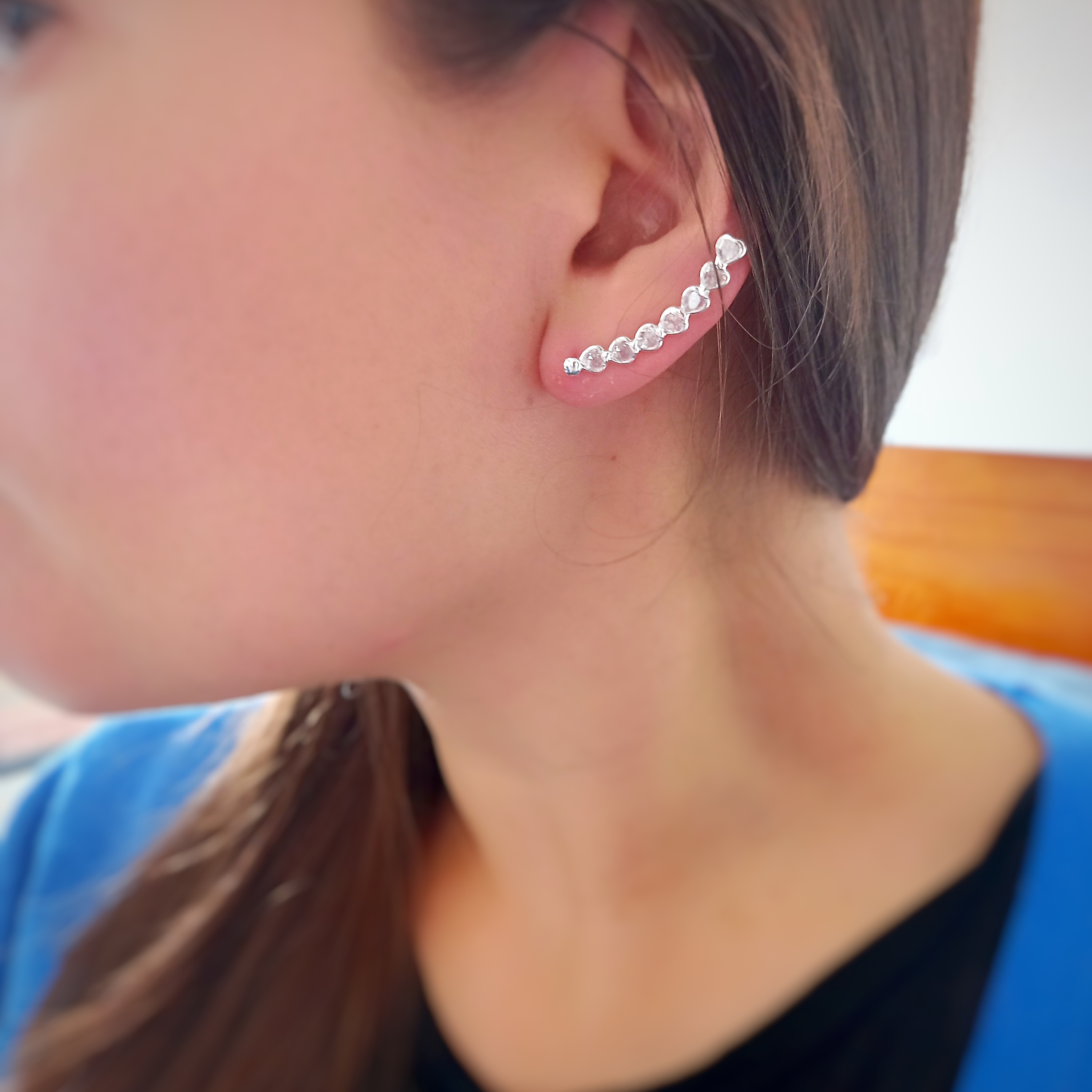 Ear climbers corazones