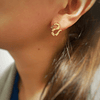 Aretes dorados serpiente