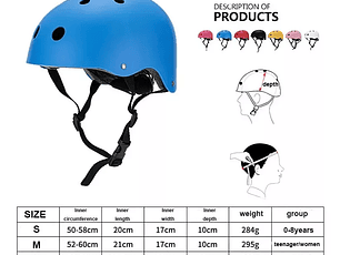 Casco Bicicleta Skate Roller Patin Regulable Niños 