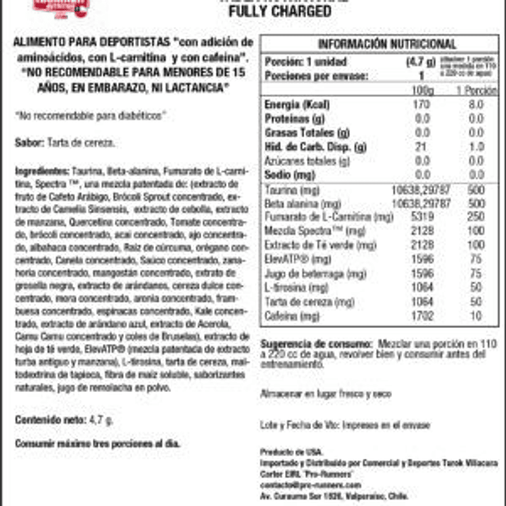 PREENTRENO – FULLY CHARGED – HAMMER NUTRITION - 30 Servicios 2