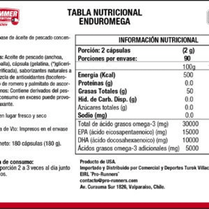 Omega 3 – EndurOmega (180 caps) con EPA y DHA – HAMMER NUTRITION 2