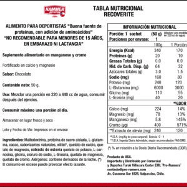 BEBIDA DE RECUPERACION RECOVERITE®- 32 SERVICIOS – HAMMER NUTRITION 3