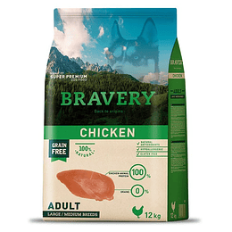 BRAVERY CHICKEN ADULT LARGE/MEDIUM 12 KG