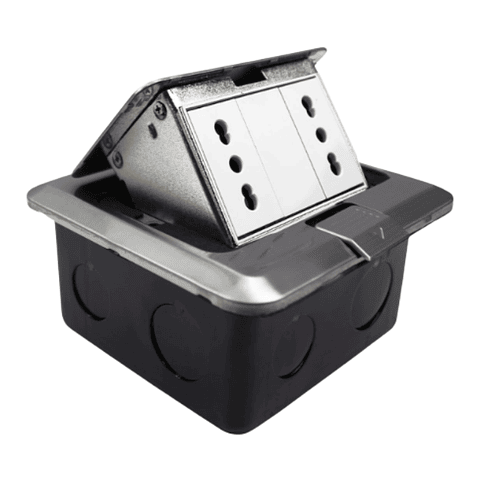 Caja De Piso Pop-Up Metálica 2 Enchufes 10/12a Stanford 