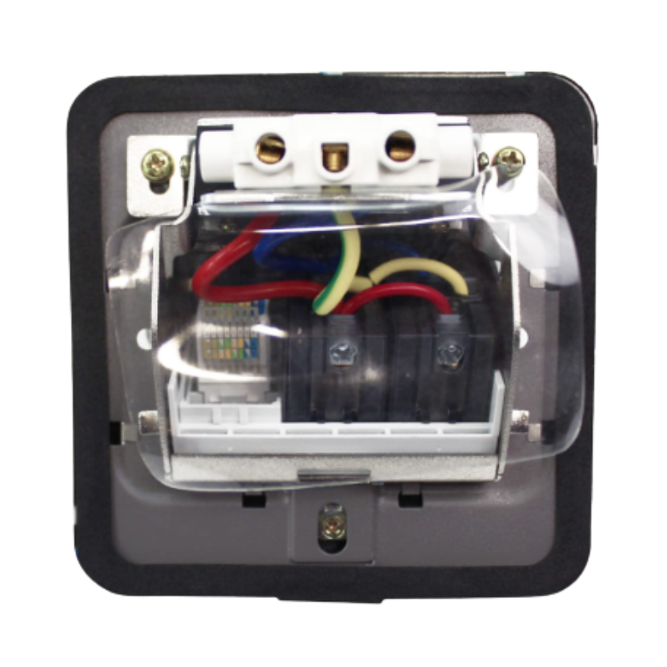 Caja De Piso Pop-Up 2 Enchufes 10/16A +Toma RJ45 Stanford  4