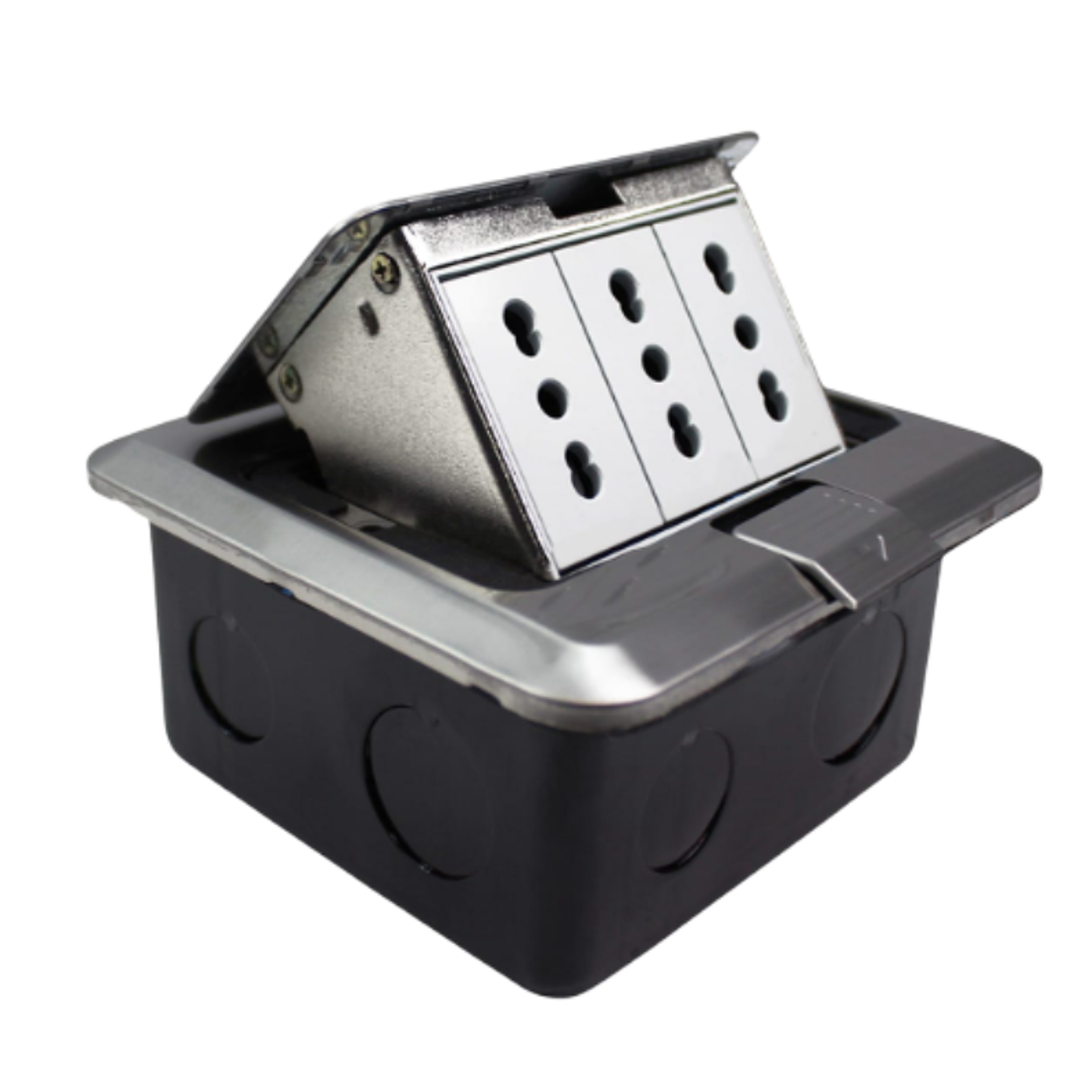 Caja De Piso Pop-Up Metálica 3 Enchufes 10/16a Stanford    1