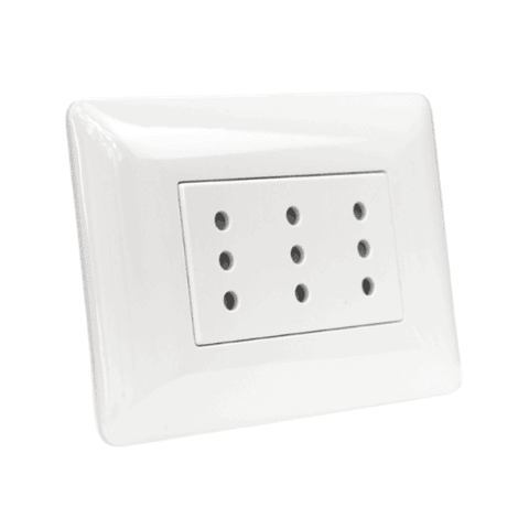 Tomacorriente Triple Compacto 10A 220V Blanco 2928 STANFORD 