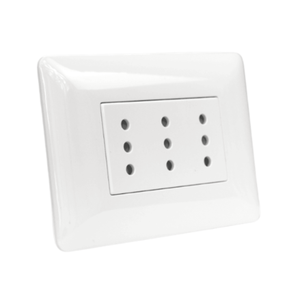 Tomacorriente Triple Compacto 10A 220V Blanco 2928 STANFORD  1