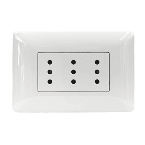 Tomacorriente Triple Compacto 10A 220V Blanco 2928 STANFORD 