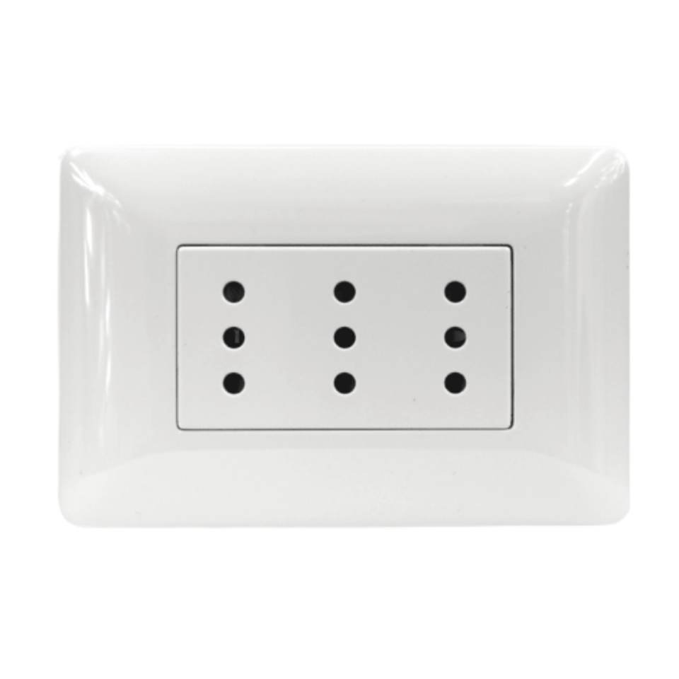 Tomacorriente Triple Compacto 10A 220V Blanco 2928 STANFORD  2