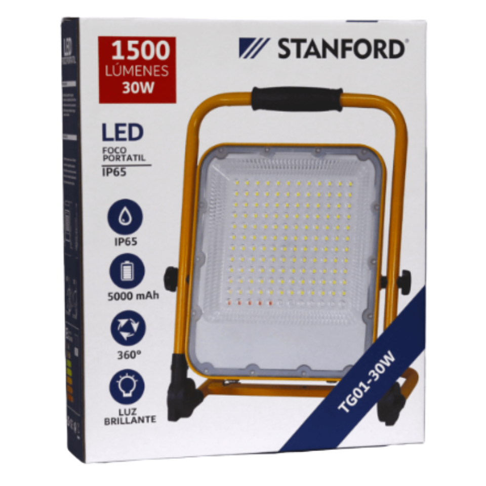  Proyector Led Portatil Recargable 30W 1500LM IP65 Stanford 9