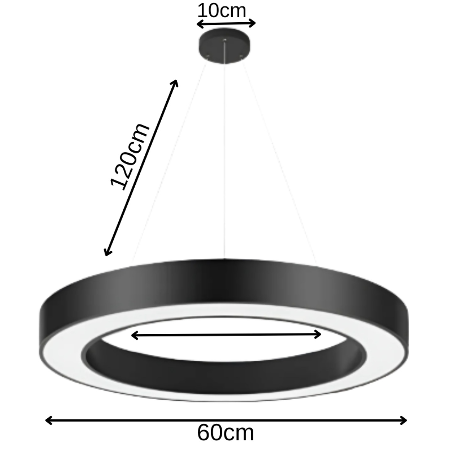 Lámpara Led Colgante Redonda Moderna 60cm 42w LUZ 3000K 4000K 5700K 2