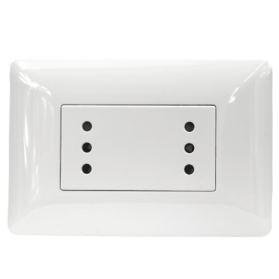 Tomacorriente Doble Compacto 10A 220V Blanco 2927 STANFORD 2