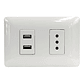  TOMA SIMPLE 10A 250V + USB MTX BLANCO 2948 STANFORD - Miniatura 2