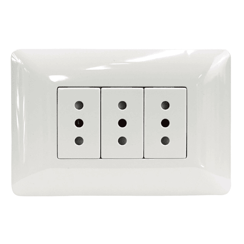 TOMACORRIENTE TRIPLE 2P+T 10A 220V BL 2918 STANFORD