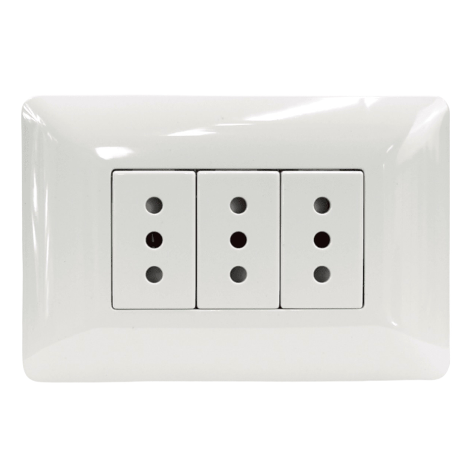 TOMACORRIENTE TRIPLE 2P+T 10A 220V BL 2918 STANFORD 2