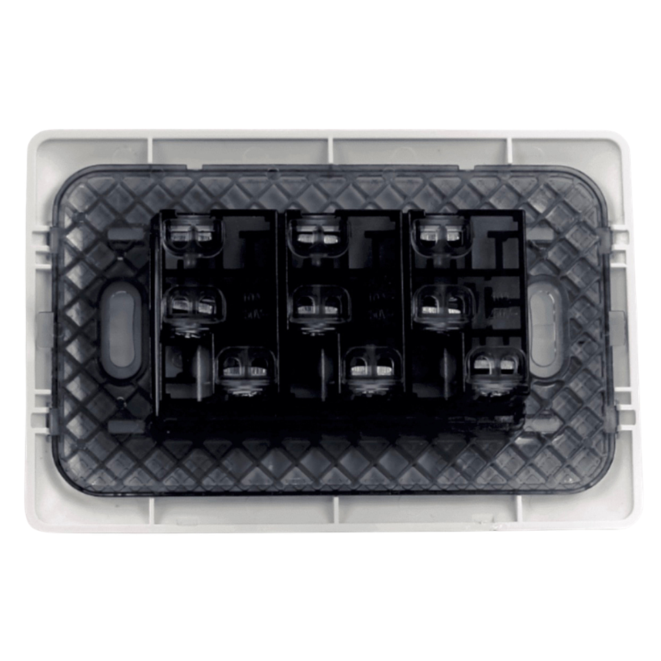 TOMACORRIENTE TRIPLE 2P+T 10A 220V BL 2918 STANFORD 3