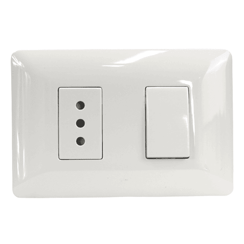 INTERRUPTOR 9/12 + TOMA 2P+T 10A 220V BL 2915 STANFORD