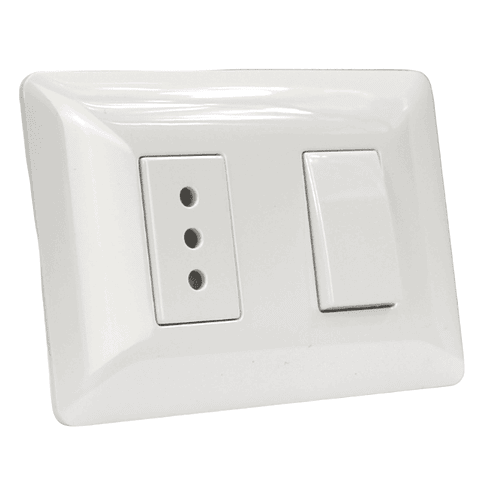 INTERRUPTOR 9/12 + TOMA 2P+T 10A 220V BL 2915 STANFORD