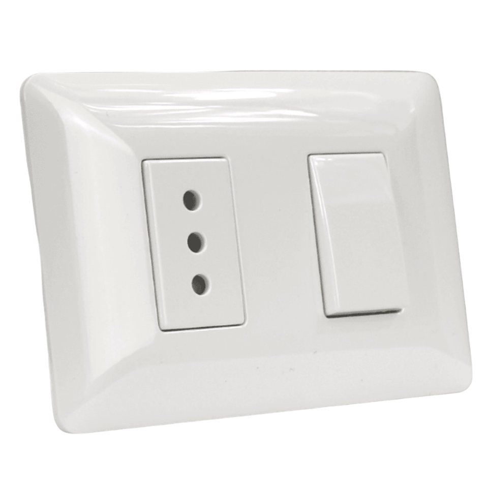 INTERRUPTOR 9/12 + TOMA 2P+T 10A 220V BL 2915 STANFORD 1