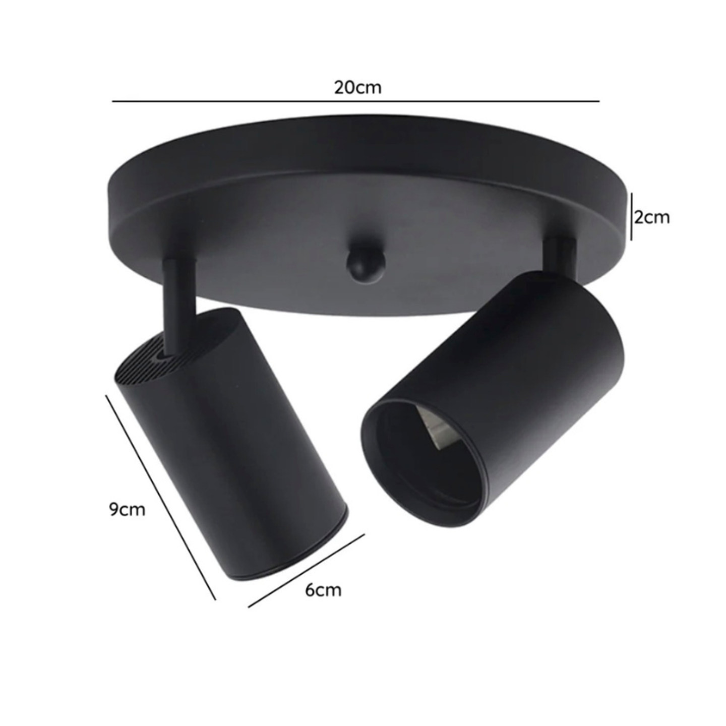 Aplique Base Redonda Porta Ampolleta Dicroica Doble Dirigible 3